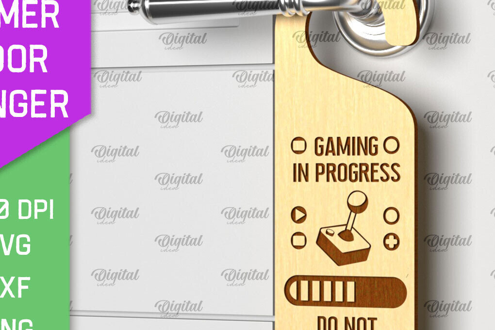 Intra απο ξύλο plywood  Χρώμα wenge 3mm-4mm πάχος - Gamer Door Hanger Laser. Πόμολο πόρτας Δίασταση 30x20 cm INTRAFABR-122123219