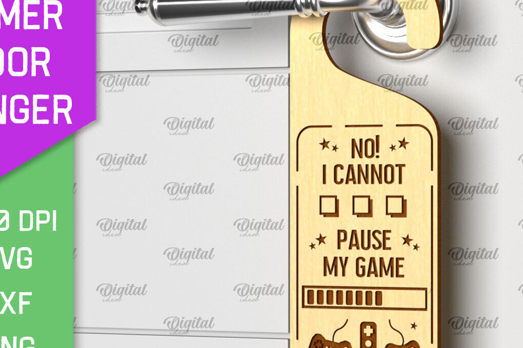 Intra απο ξύλο plywood  Χρώμα wenge 3mm-4mm πάχος - Gamer Door Hanger Laser. Πόμολο πόρτας Δίασταση 30x20 cm INTRAFABR-122123237