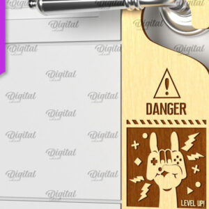 Intra απο ξύλο plywood  Χρώμα wenge 3mm-4mm πάχος - Gamer Door Hanger Laser. Πόμολο πόρτας Δίασταση 30x20 cm INTRAFABR-122123246