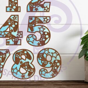 Intra απο ξύλο plywood  Χρώμα wenge 3mm-4mm πάχος - Gamer Numbers Σήμα τοίχου δύο επιπέδων Δίασταση 30x20 cm INTRAFABR-122461866