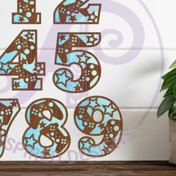 Intra απο ξύλο plywood Χρώμα wenge 3mm-4mm πάχος - Gamer Numbers Σήμα τοίχου δύο επιπέδων Δίασταση 30x20 cm INTRAFABR-122461866 - Image 1