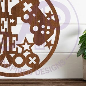 Intra απο ξύλο plywood  Χρώμα wenge 3mm-4mm πάχος - αποκοπής λέιζερ Gamer Sign Δίασταση 30x20 cm INTRAFABR-122461914