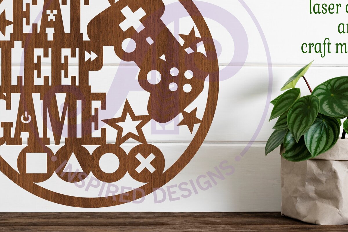 Intra απο ξύλο plywood  Χρώμα wenge 3mm-4mm πάχος - αποκοπής λέιζερ Gamer Sign Δίασταση 30x20 cm INTRAFABR-122461914