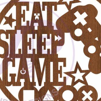 Intra απο ξύλο plywood  Χρώμα wenge 3mm-4mm πάχος - αποκοπής λέιζερ Gamer Sign Δίασταση 30x20 cm INTRAFABR-122461914 - Image 3