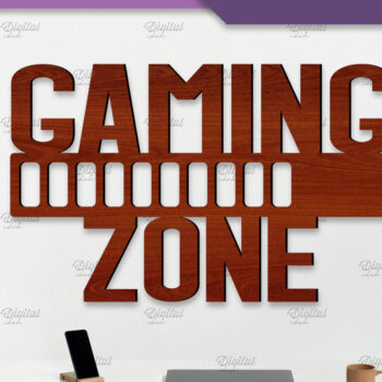 Intra απο ξύλο plywood  Χρώμα wenge 3mm-4mm πάχος - Sign Gamer. με μονόγραμμα Δίασταση 30x20 cm INTRAFABR-122461927 - Image 1