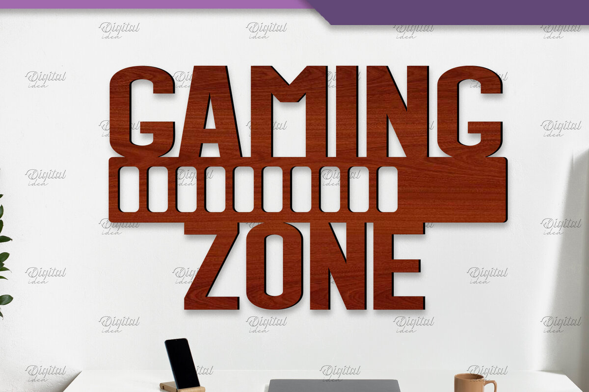 Intra απο ξύλο plywood  Χρώμα wenge 3mm-4mm πάχος - Sign Gamer. με μονόγραμμα Δίασταση 30x20 cm INTRAFABR-122461927