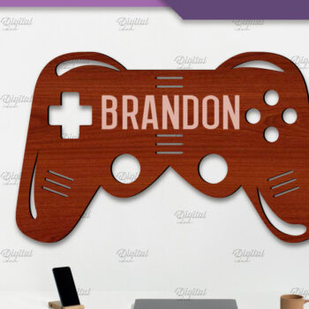 Intra απο ξύλο plywood  Χρώμα wenge 3mm-4mm πάχος - Sign Gamer. Μονόγραμμα σημάδια Δίασταση 30x20 cm INTRAFABR-122057316 - Image 1