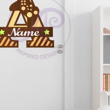 Intra απο ξύλο plywood  Χρώμα wenge 3mm-4mm πάχος - Gamer X κεφαλαίο μονόγραμμα Επιστολή Δίασταση 30x20 cm INTRAFABR-123583312 - Image 2