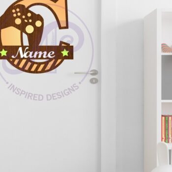 Intra απο ξύλο plywood  Χρώμα wenge 3mm-4mm πάχος - Gamer X Κεφάλαιο μονόγραμμα Γράμμα C Δίασταση 30x20 cm INTRAFABR-102451679 - Image 2