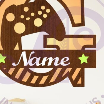 Intra απο ξύλο plywood  Χρώμα wenge 3mm-4mm πάχος - Gamer X κεφαλαίο μονόγραμμα Γράμμα G Δίασταση 30x20 cm INTRAFABR-122492887 - Image 1