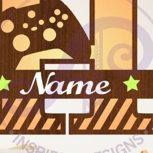 Intra απο ξύλο plywood  Χρώμα wenge 3mm-4mm πάχος - Gamer X Κεφάλαιο μονόγραμμα Γράμμα H Δίασταση 30x20 cm INTRAFABR-95435865