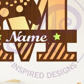 Intra απο ξύλο plywood Χρώμα wenge 3mm-4mm πάχος - Gamer X Κεφάλαιο μονόγραμμα Γράμμα M Δίασταση 30x20 cm INTRAFABR-28081987 - Image 1