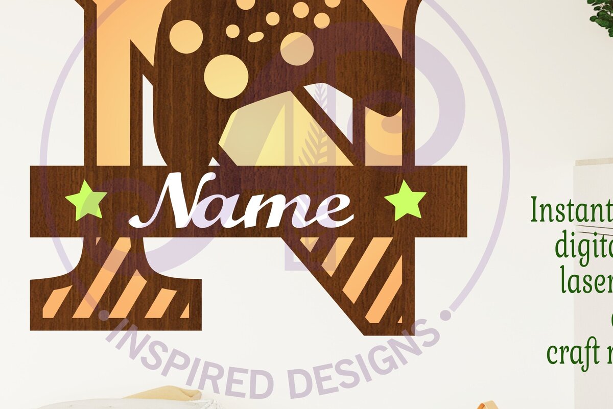 Intra απο ξύλο plywood  Χρώμα wenge 3mm-4mm πάχος - Gamer X Κεφάλαιο μονόγραμμα Γράμμα N Δίασταση 30x20 cm INTRAFABR-118731232