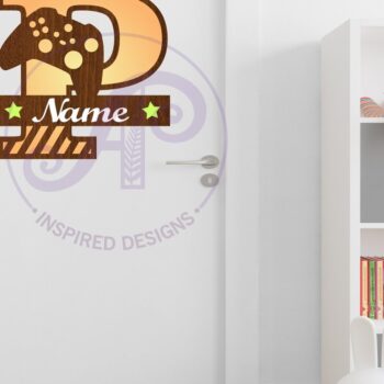 Intra απο ξύλο plywood  Χρώμα wenge 3mm-4mm πάχος - Gamer X κεφαλαίο μονόγραμμα Γράμμα P Δίασταση 30x20 cm INTRAFABR-112013108 - Image 2