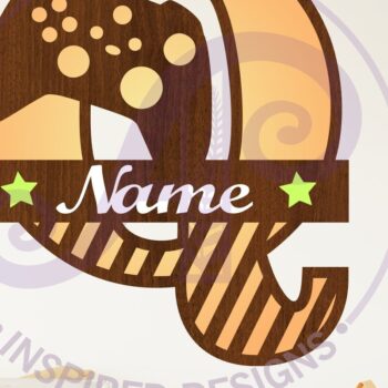 Intra απο ξύλο plywood  Χρώμα wenge 3mm-4mm πάχος - Gamer X κεφαλαίο μονόγραμμα Γράμμα Q Δίασταση 30x20 cm INTRAFABR-118731369 - Image 1