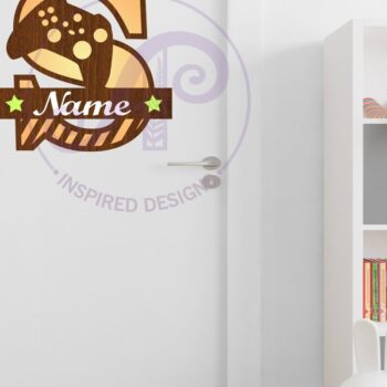 Intra απο ξύλο plywood  Χρώμα wenge 3mm-4mm πάχος - Gamer X κεφαλαίο μονόγραμμα Γράμμα S Δίασταση 30x20 cm INTRAFABR-105469481 - Image 2