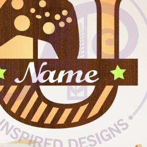 Intra απο ξύλο plywood  Χρώμα wenge 3mm-4mm πάχος - Gamer X Κεφάλαιο μονόγραμμα Letter U Δίασταση 30x20 cm INTRAFABR-112011623