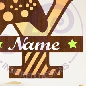 Intra απο ξύλο plywood  Χρώμα wenge 3mm-4mm πάχος - Gamer X κεφαλαίο μονόγραμμα Γράμμα Y Δίασταση 30x20 cm INTRAFABR-65014200