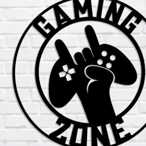 Intra απο ξύλο plywood  Χρώμα wenge 3mm-4mm πάχος - Gaming Zone Metal Sign, με λέιζερ Δίασταση 40x50 cm INTRAFABR-65105473