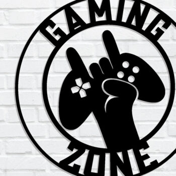 Intra απο ξύλο plywood  Χρώμα wenge 3mm-4mm πάχος - Gaming Zone Metal Sign, με λέιζερ Δίασταση 40x50 cm INTRAFABR-65105473 - Image 1