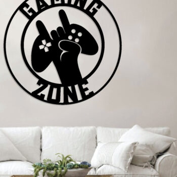 Intra απο ξύλο plywood  Χρώμα wenge 3mm-4mm πάχος - Gaming Zone Metal Sign, με λέιζερ Δίασταση 40x50 cm INTRAFABR-65105473 - Image 2