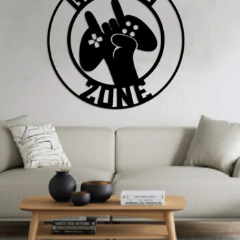 Intra απο ξύλο plywood  Χρώμα wenge 3mm-4mm πάχος - Gaming Zone Metal Sign, με λέιζερ Δίασταση 40x50 cm INTRAFABR-65105473 - Image 3