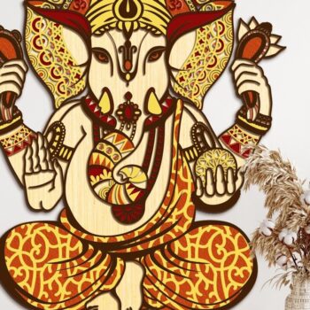 Intra απο ξύλο plywood  Χρώμα wenge 3mm-4mm πάχος - GANESHA για ή κοπή χαρτιού Δίασταση 14x18 cm INTRAFABR-67910274 - Image 1