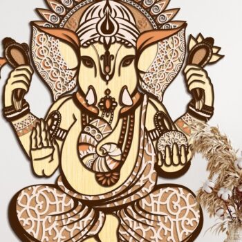 Intra απο ξύλο plywood  Χρώμα wenge 3mm-4mm πάχος - GANESHA για ή κοπή χαρτιού Δίασταση 14x18 cm INTRAFABR-67910274 - Image 2