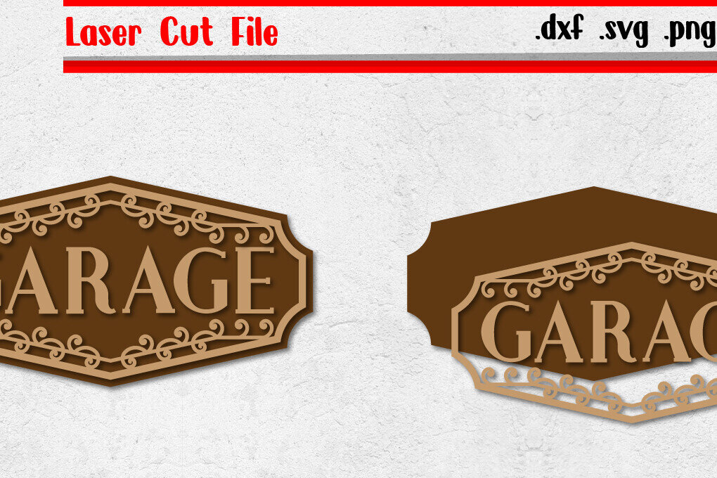 Intra απο ξύλο plywood  Χρώμα wenge 3mm-4mm πάχος - Garage Sign 4 - Vintage Sign Δίασταση 30x20 cm INTRAFABR-67910006