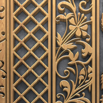 Intra απο ξύλο plywood  Χρώμα wenge 3mm-4mm πάχος - Κήπος Floral Panels Δίασταση 3600x7200 cm INTRAFABR-115988025 - Image 2