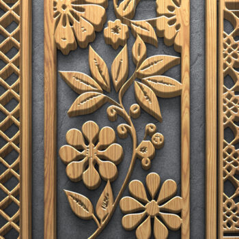 Intra απο ξύλο plywood  Χρώμα wenge 3mm-4mm πάχος - Κήπος Floral Panels Δίασταση 3600x7200 cm INTRAFABR-115988025 - Image 4