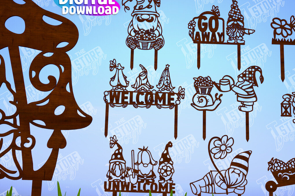 Intra απο ξύλο plywood  Χρώμα wenge 3mm-4mm πάχος - Δέσμη κοπής με λέιζερ διακόσμησης κήπου Gnome Δίασταση 20x20 cm INTRAFABR-68720687