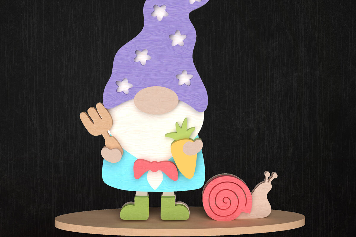 Intra απο ξύλο plywood  Χρώμα wenge 3mm-4mm πάχος - Κήπος Gnome με ντεκόρ σαλιγκαριού Δίασταση 6x6 cm INTRAFABR-119867616