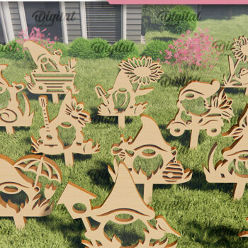 Intra απο ξύλο plywood 3mm-4mm πάχος - Πακέτο   Garden Gnomes Δίασταση 30x20 cm INTRAFABR-94168310 - Image 1