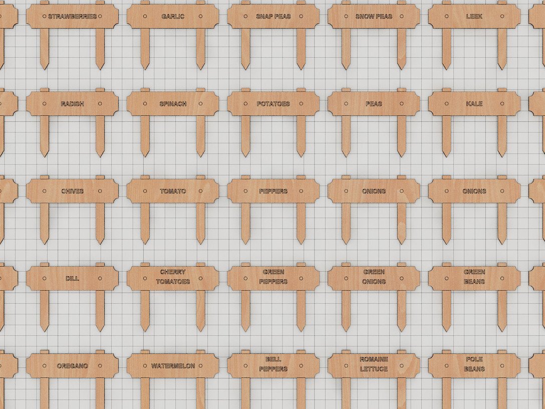 Intra απο ξύλο plywood  Χρώμα wenge 3mm-4mm πάχος - Μαρκαδόροι κήπου Πρότυπα Glowforge Δίασταση 30x20 cm INTRAFABR-119663774