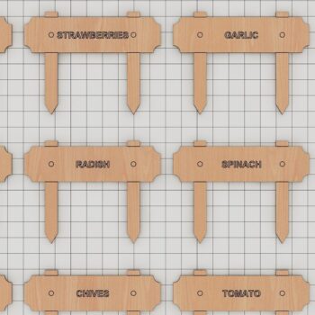 Intra απο ξύλο plywood Χρώμα wenge 3mm-4mm πάχος - Μαρκαδόροι κήπου Πρότυπα Glowforge Δίασταση 30x20 cm INTRAFABR-119663774 - Image 2