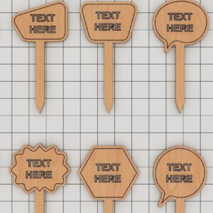 Intra απο ξύλο plywood  Χρώμα wenge 3mm-4mm πάχος - Πακέτο πασσάλων φυτών μαρκαδόρων κήπου Δίασταση 30x20 cm INTRAFABR-119664179