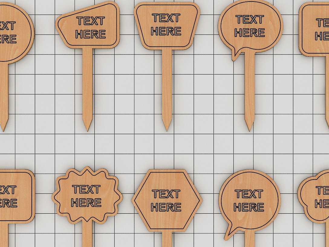 Intra απο ξύλο plywood  Χρώμα wenge 3mm-4mm πάχος - Πακέτο πασσάλων φυτών μαρκαδόρων κήπου Δίασταση 30x20 cm INTRAFABR-119664179