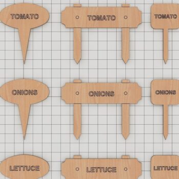 Intra απο ξύλο plywood  Χρώμα wenge 3mm-4mm πάχος - Σετ πασσάλων φυτών κήπου / Μαρκαδόροι φυτών Δίασταση 30x20 cm INTRAFABR-67987594 - Image 1