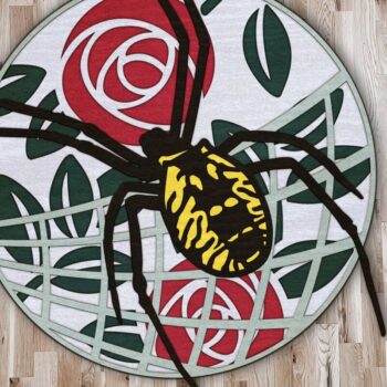 Intra απο ξύλο plywood  Χρώμα wenge 3mm-4mm πάχος - Garden Spider and Roses Δίασταση 6x6 cm INTRAFABR-28142923 - Image 2