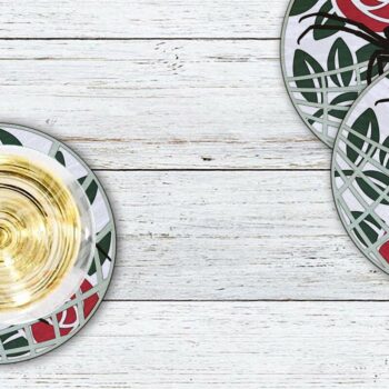 Intra απο ξύλο plywood  Χρώμα wenge 3mm-4mm πάχος - Garden Spider and Roses Δίασταση 6x6 cm INTRAFABR-28142923 - Image 3