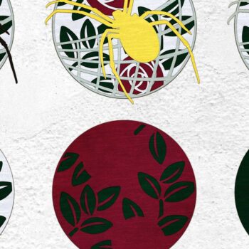 Intra απο ξύλο plywood  Χρώμα wenge 3mm-4mm πάχος - Garden Spider and Roses Δίασταση 6x6 cm INTRAFABR-28142923 - Image 4