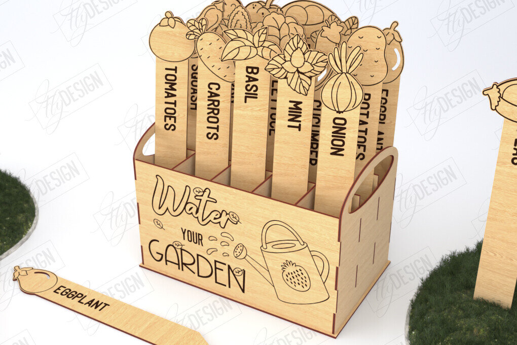 Intra απο ξύλο plywood  Χρώμα wenge 3mm-4mm πάχος - Σετ πασσάλων κήπου Κοπή λέιζερ|Μαρκαδόρος φυτών Δίασταση 20x20 cm INTRAFABR-120628649