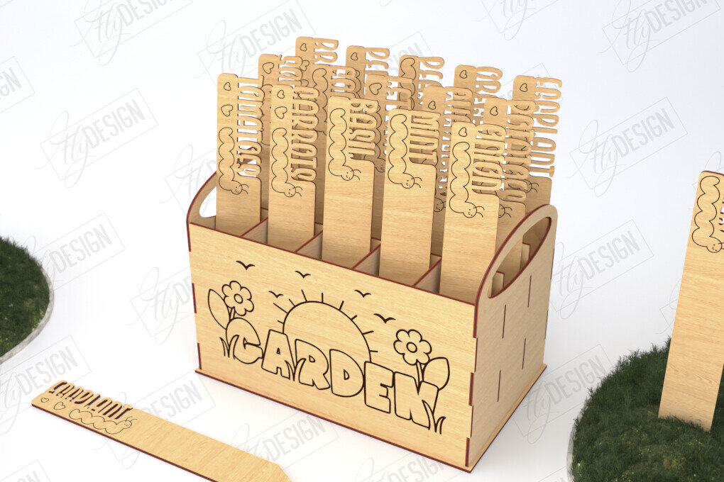 Intra απο ξύλο plywood  Χρώμα wenge 3mm-4mm πάχος - Σετ πασσάλων κήπου Κοπή λέιζερ|Μαρκαδόρος φυτών Δίασταση 20x20 cm INTRAFABR-115879299