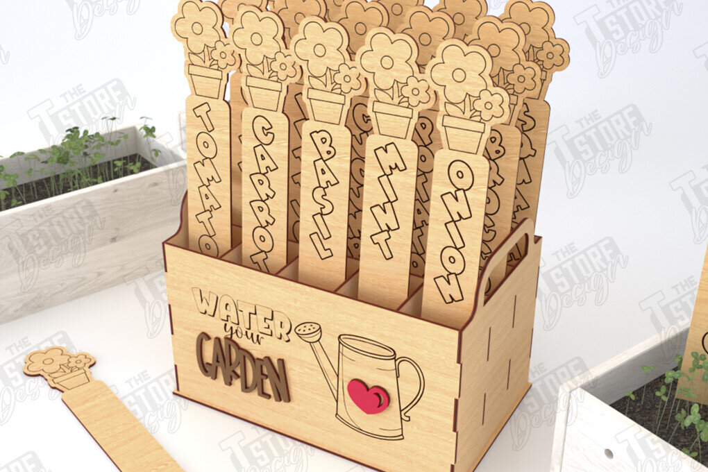 Intra απο ξύλο plywood  Χρώμα wenge 3mm-4mm πάχος - Σετ πασσάλων κήπου | Δείκτης φυτών | CNC Δίασταση 20x20 cm INTRAFABR-115879379