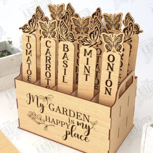 Intra απο ξύλο plywood  Χρώμα wenge 3mm-4mm πάχος - Σετ πασσάλων κήπου | Δείκτης φυτών | CNC Δίασταση 20x20 cm INTRAFABR-115879243