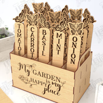 Intra απο ξύλο plywood  Χρώμα wenge 3mm-4mm πάχος - Σετ πασσάλων κήπου | Δείκτης φυτών | CNC Δίασταση 20x20 cm INTRAFABR-115879243 - Image 1