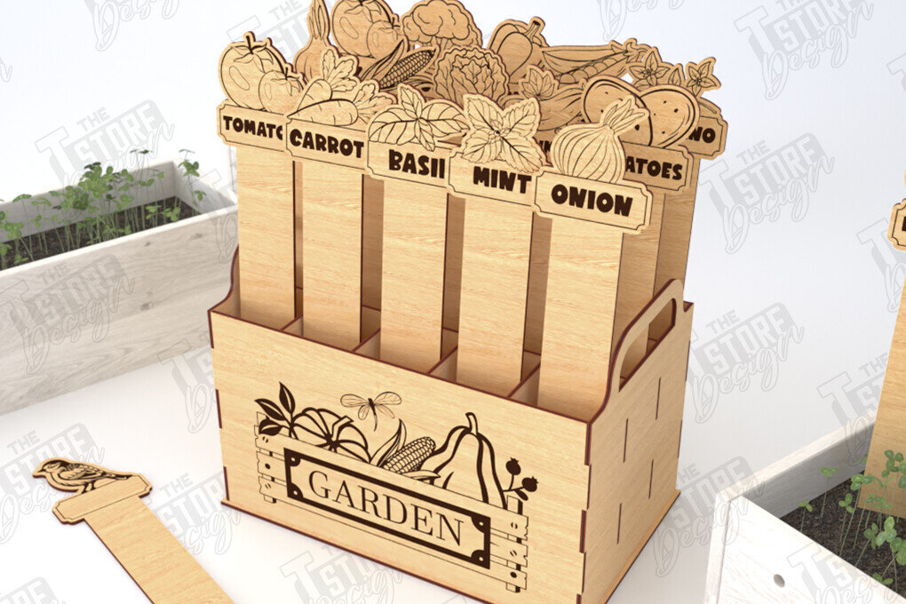 Intra απο ξύλο plywood  Χρώμα wenge 3mm-4mm πάχος - Σετ πασσάλων κήπου | Δείκτης φυτών | CNC Δίασταση 20x20 cm INTRAFABR-115879271