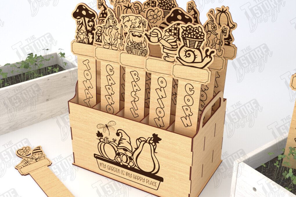 Intra απο ξύλο plywood  Χρώμα wenge 3mm-4mm πάχος - Σετ πασσάλων κήπου | Δείκτης φυτών | CNC Δίασταση 20x20 cm INTRAFABR-115879285