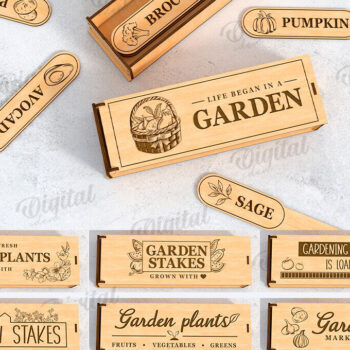 Intra απο ξύλο plywood  Χρώμα wenge 3mm-4mm πάχος - Garden Stakes with Boxes Bundle Lasercut Δίασταση 30x20 cm INTRAFABR-123641539 - Image 1